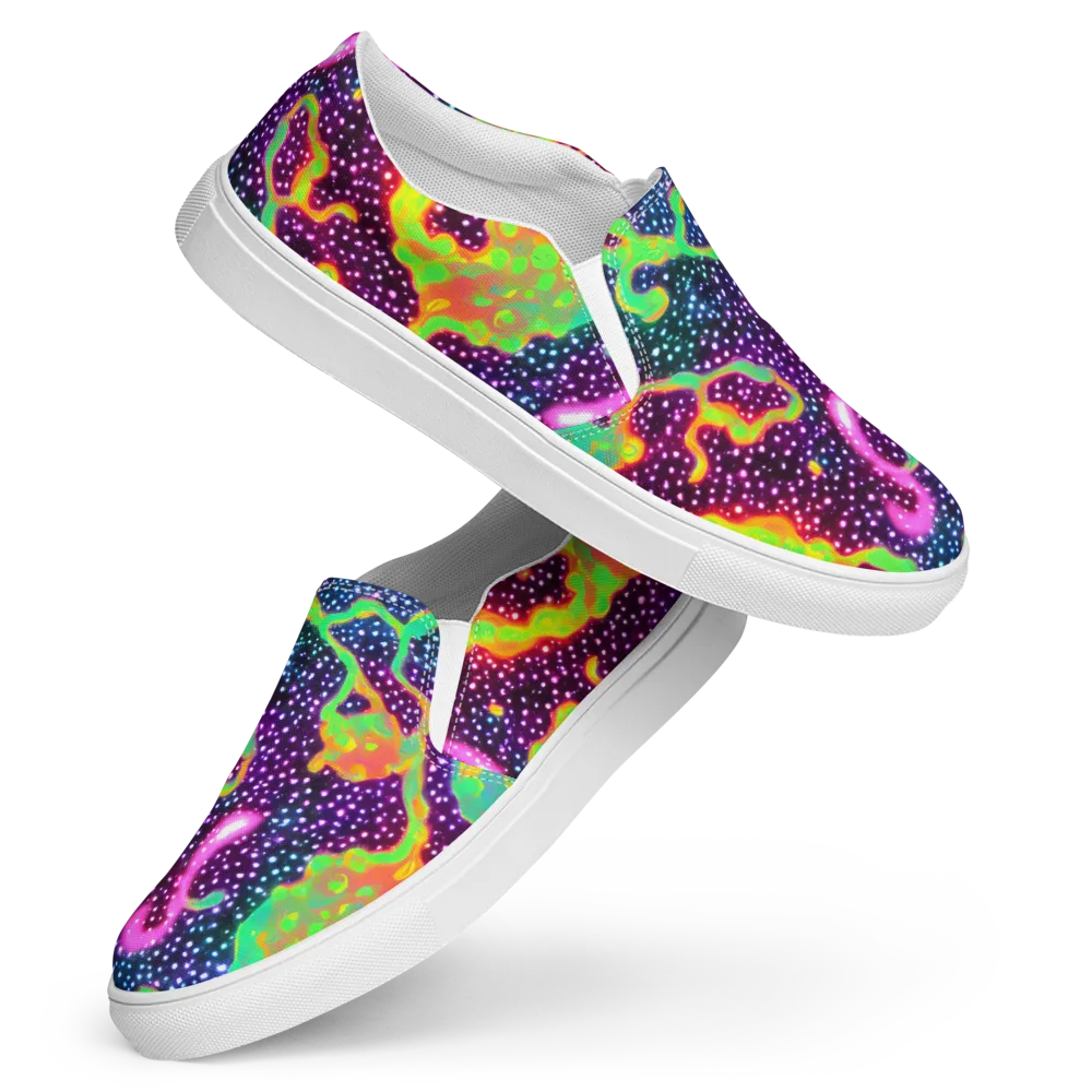 Luminous Lava on Women's Slip-On Canvas Shoes — Front