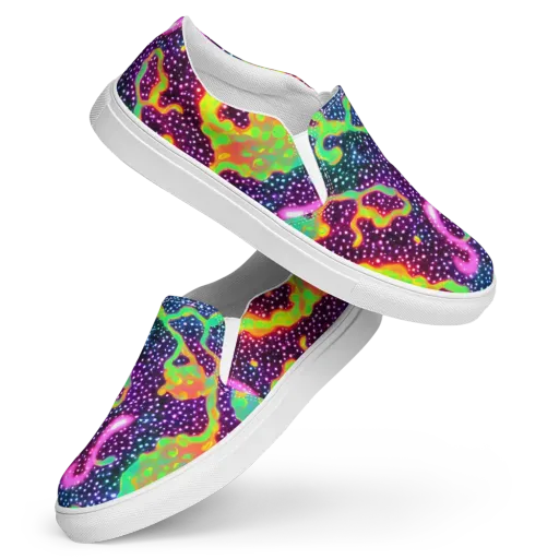 Luminous Lava on a Women's Slip-On Canvas Shoes
