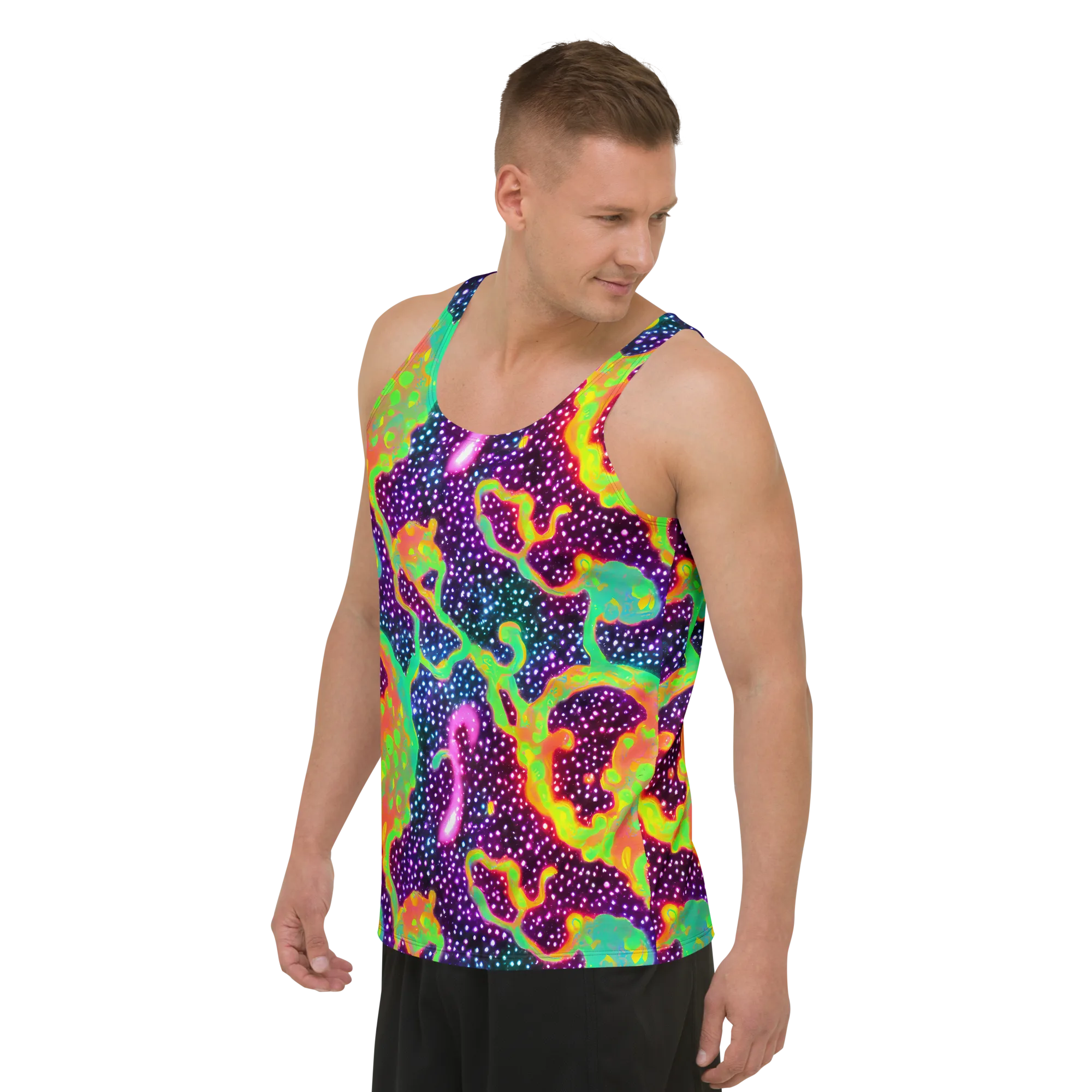 Luminous Lava on Men's Tank Top — Left Front