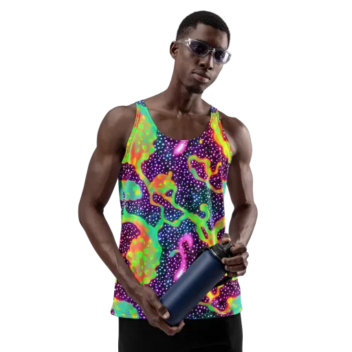 Luminous Lava on a Men's Tank Top