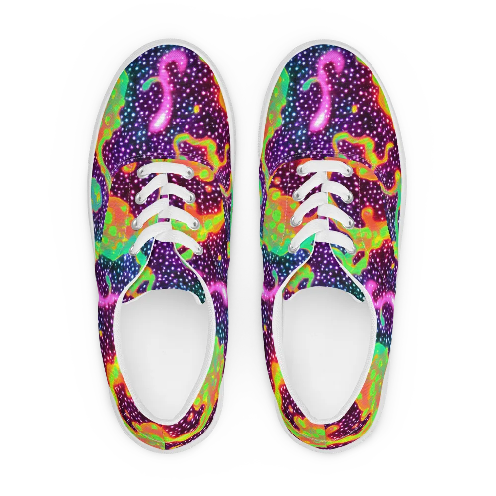 Luminous Lava on Men's Lace-Up Canvas Shoes — Front