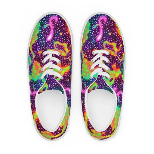 Luminous Lava on a Men's Lace-Up Canvas Shoes