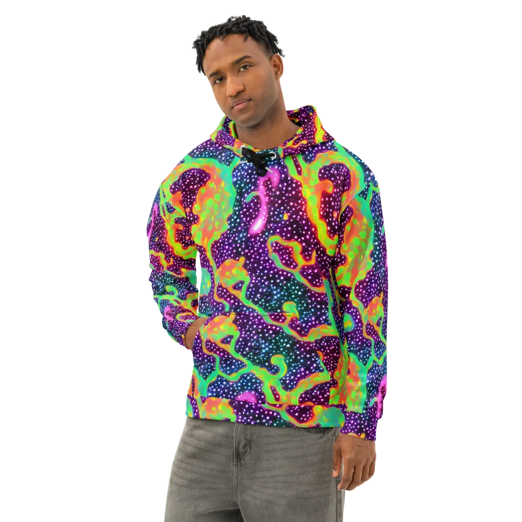 Luminous Lava on Cotton Hoodie — Left Front