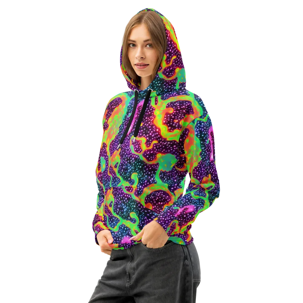 Luminous Lava on Cotton Hoodie — Left Front