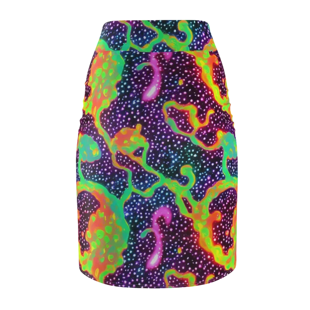 Luminous Lava on Pencil Skirt — Back