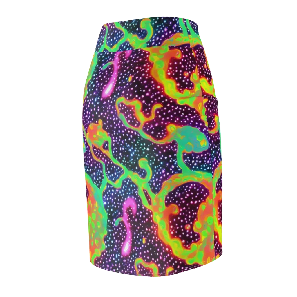 Luminous Lava on Pencil Skirt — Back Side
