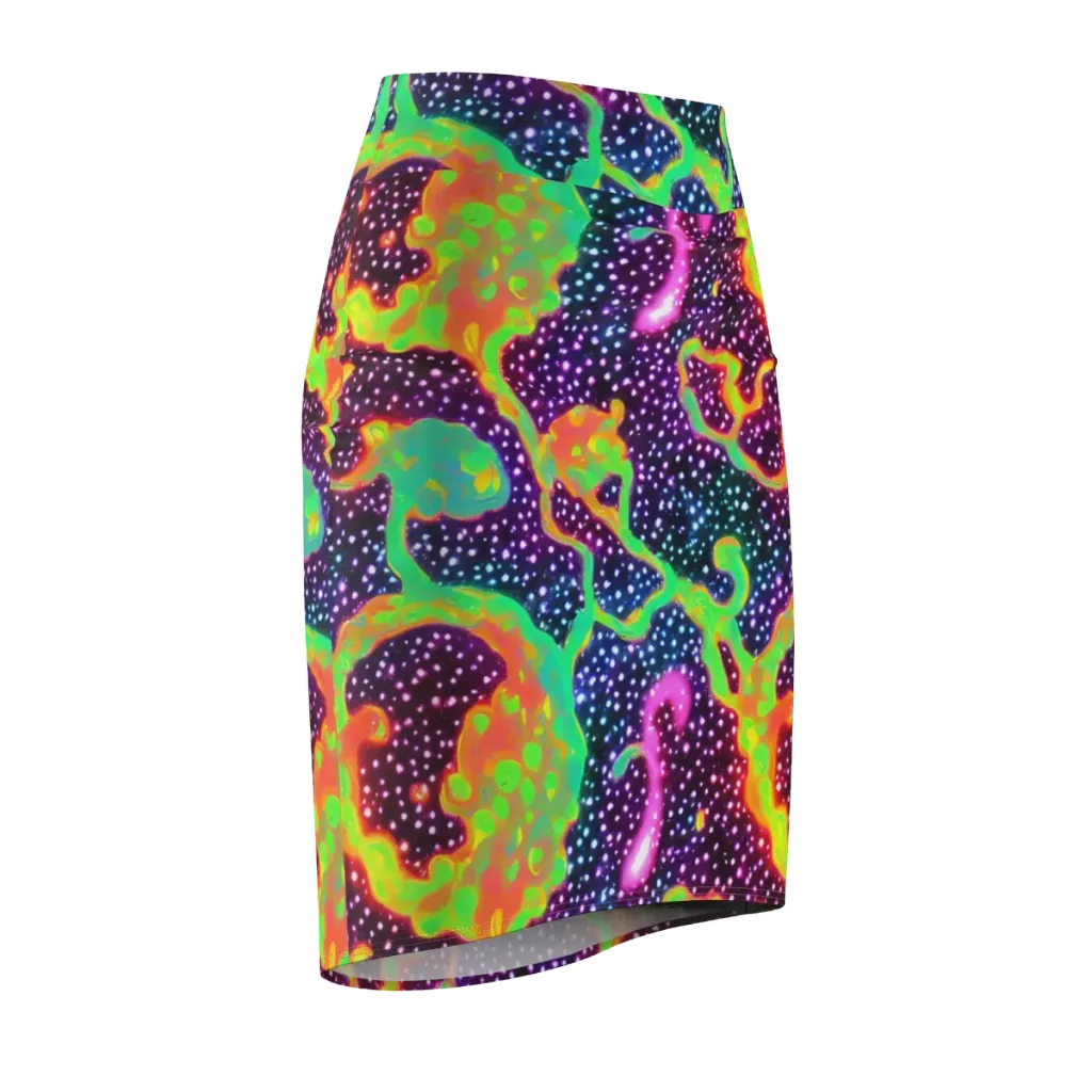 Luminous Lava on Pencil Skirt — Front Side