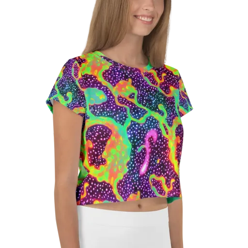 Luminous Lava on a Crop Tee