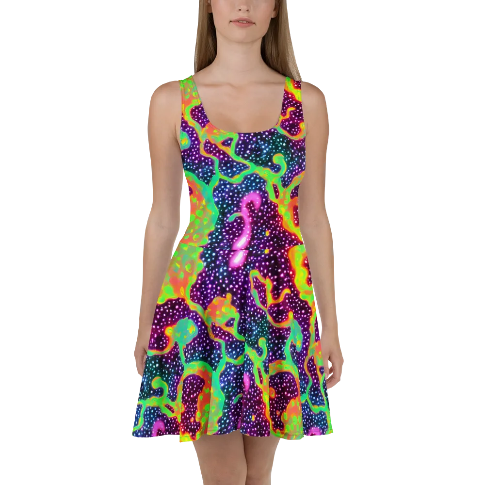 Luminous Lava on Skater Dress — Front
