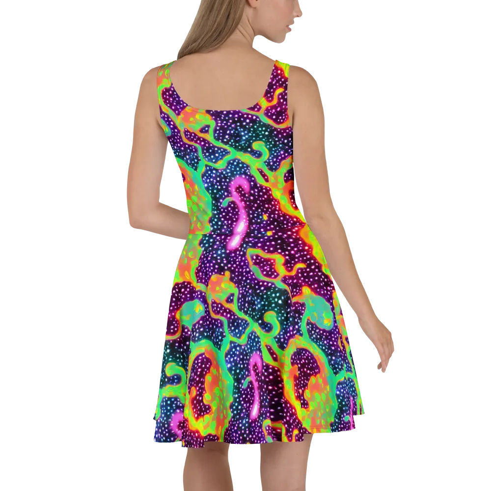 Luminous Lava on Skater Dress — Back