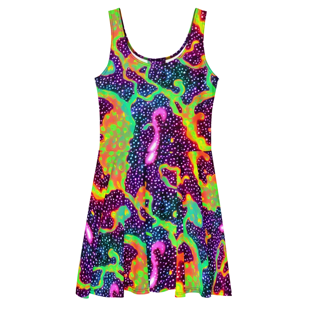 Luminous Lava on Skater Dress — Front