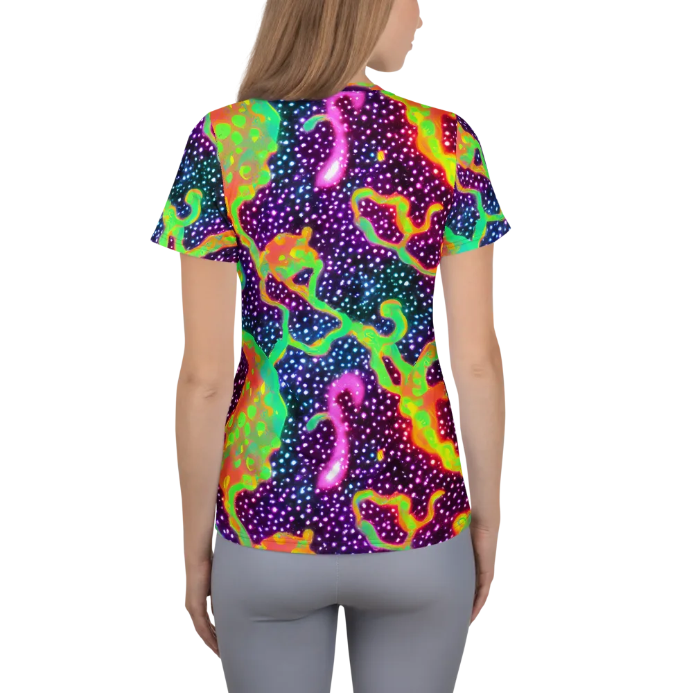 Luminous Lava on Women's Athletic T-Shirt — Back