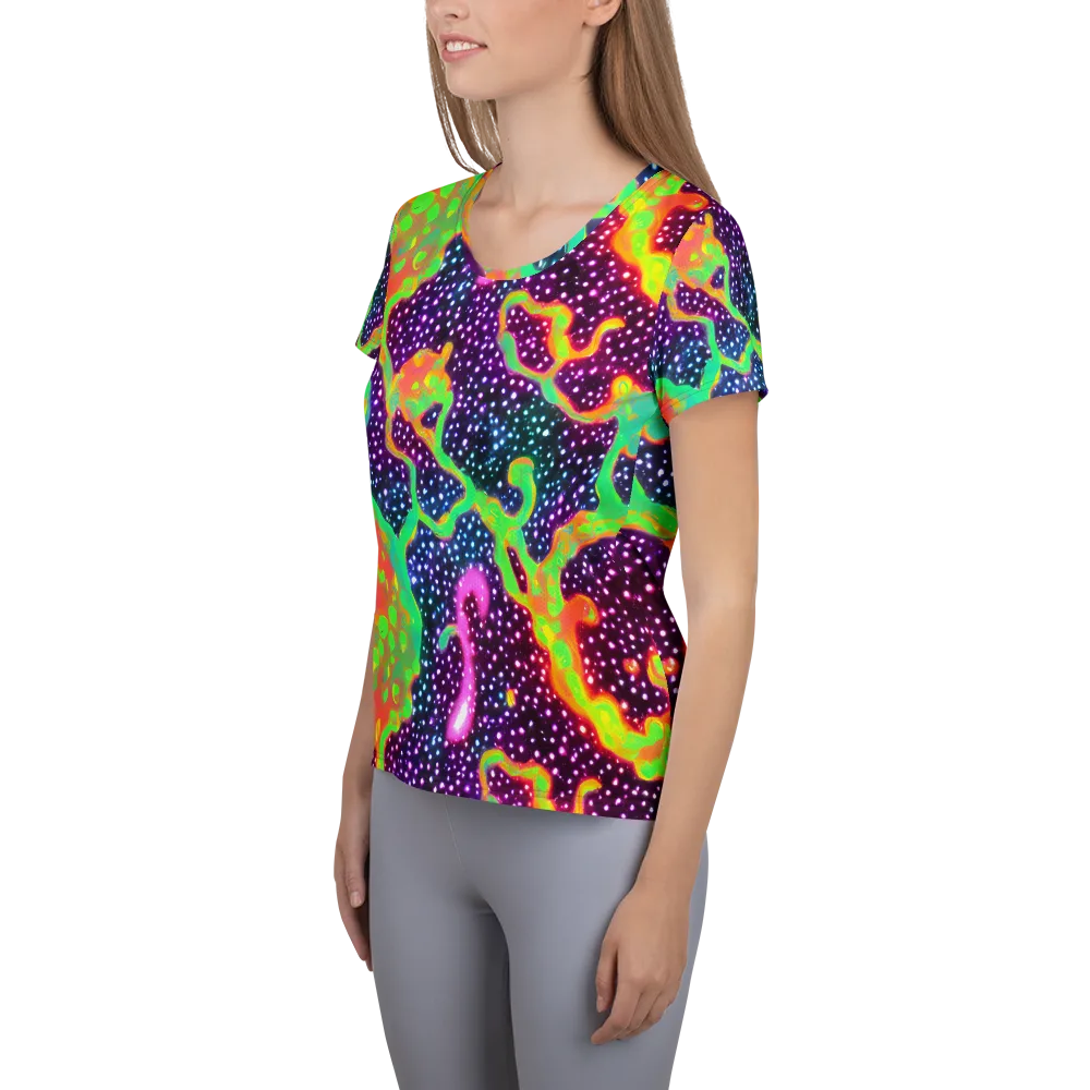 Luminous Lava on Women's Athletic T-Shirt — Left