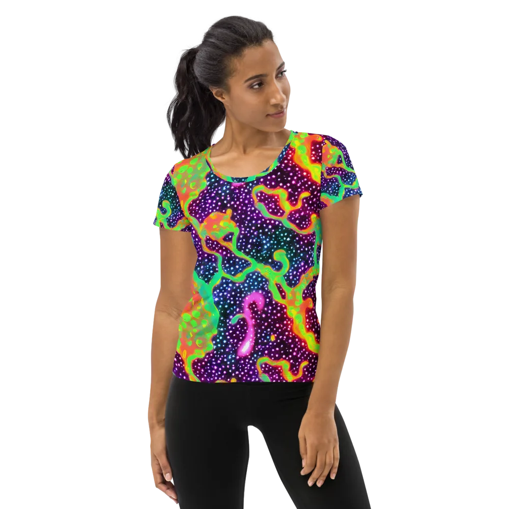 Luminous Lava on Women's Athletic T-Shirt — Front
