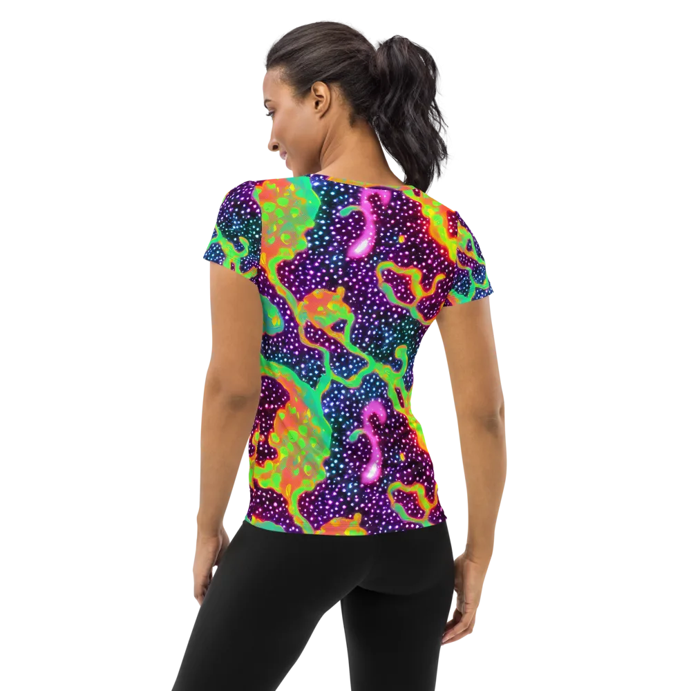 Luminous Lava on Women's Athletic T-Shirt — Back