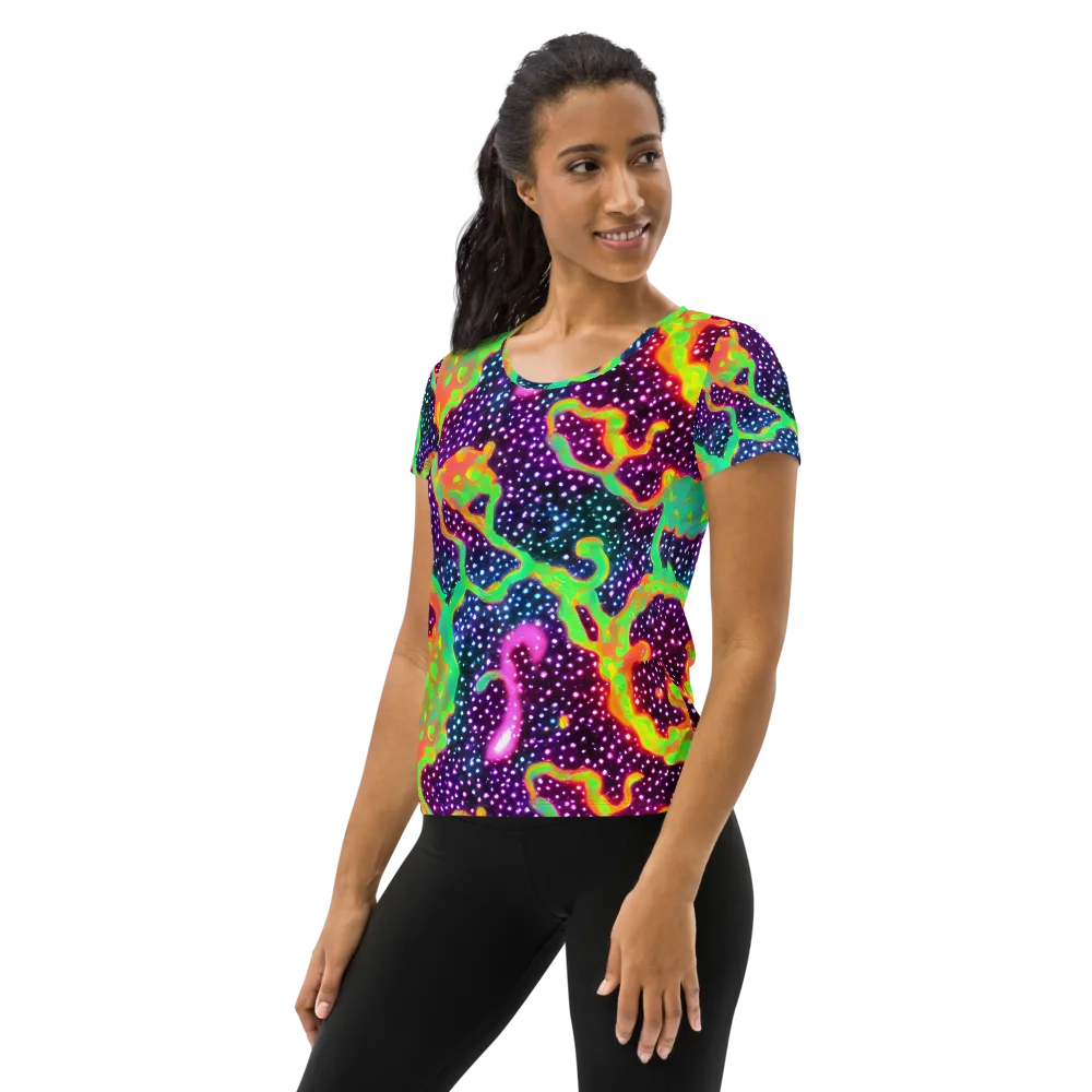 Luminous Lava on Women's Athletic T-Shirt — Left