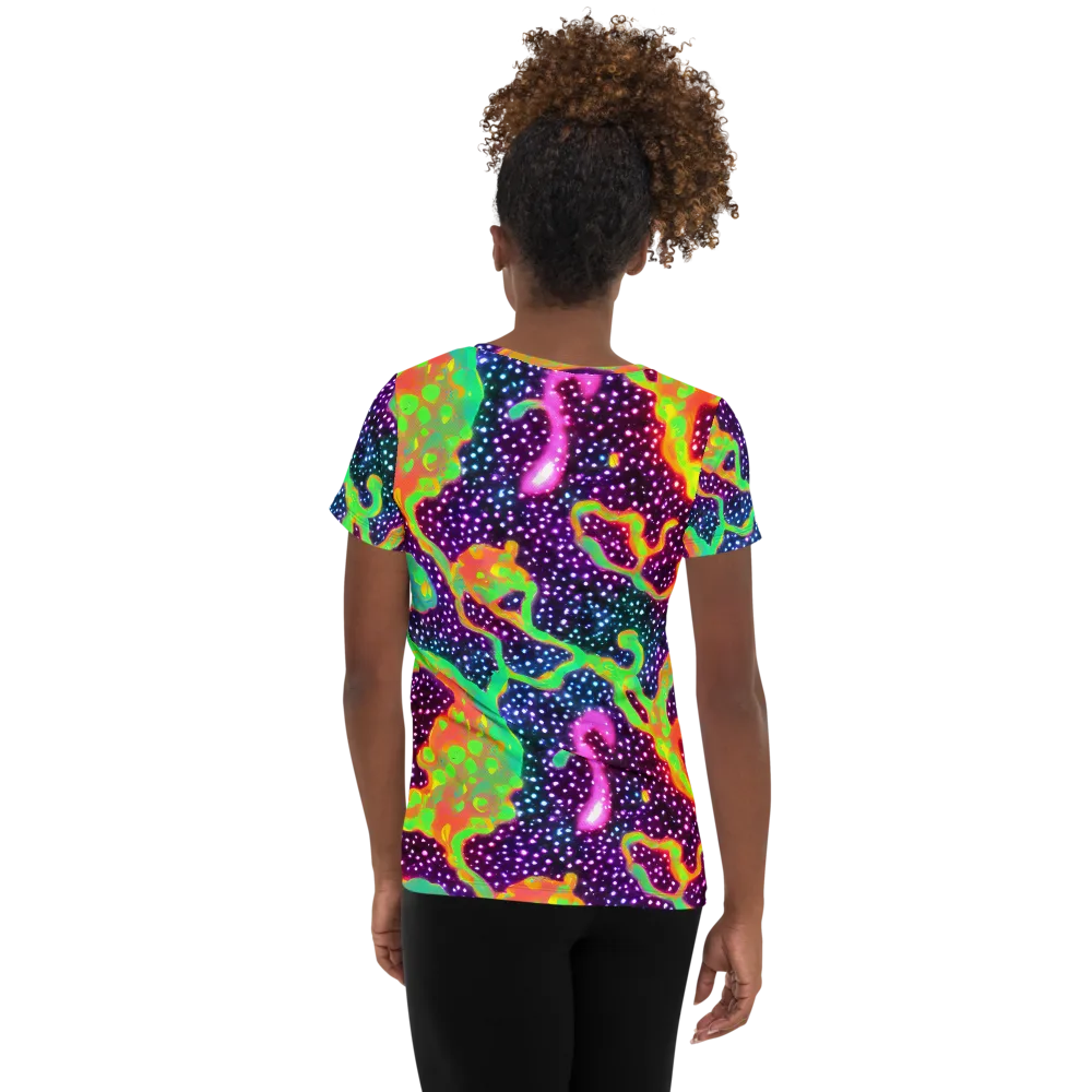 Luminous Lava on Women's Athletic T-Shirt — Back