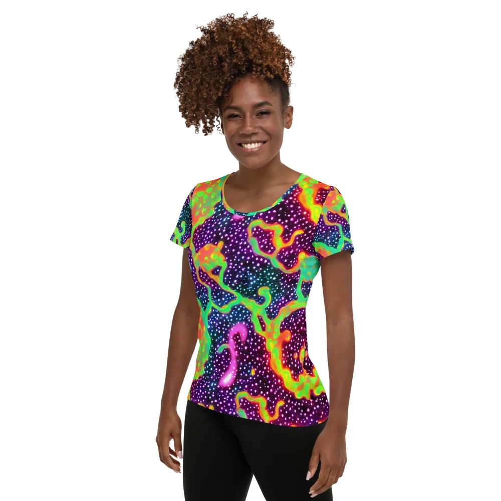 Luminous Lava on Women's Athletic T-Shirt — Left