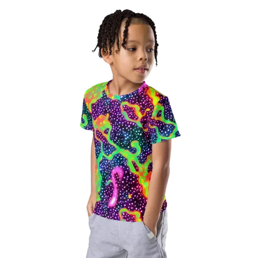 Luminous Lava on a Kids Crew Neck T-Shirt