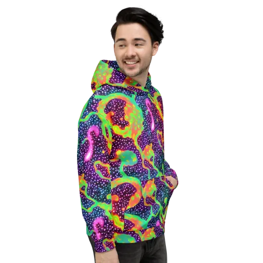Luminous Lava on a Hoodie