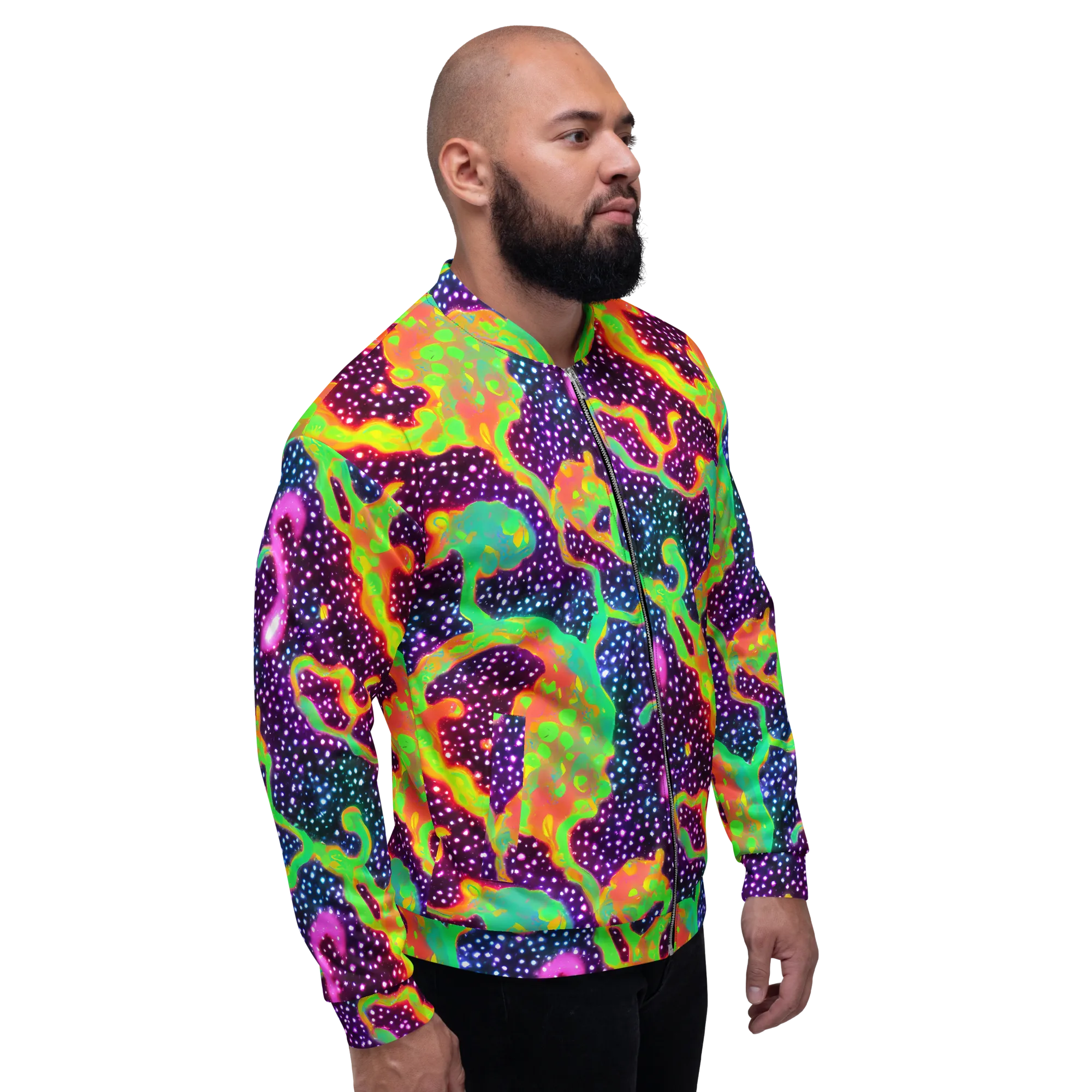 Luminous Lava on Bomber Jacket — Right
