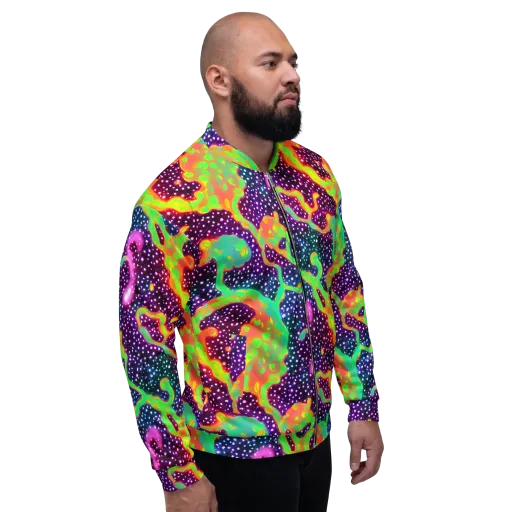 Luminous Lava on a Bomber Jacket