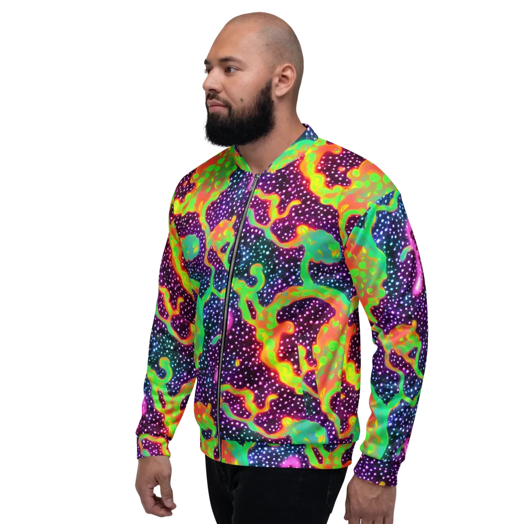 Luminous Lava on Bomber Jacket — Left