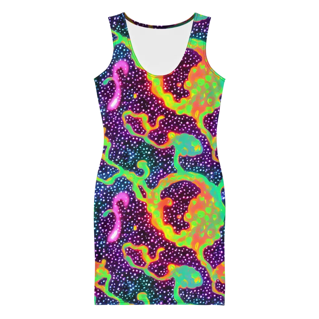 Luminous Lava on Bodycon Dress — Front