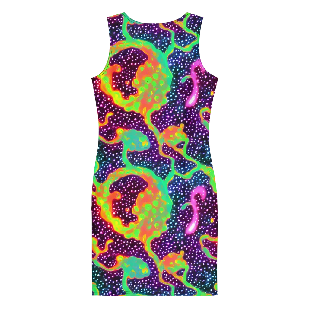 Luminous Lava on Bodycon Dress — Back