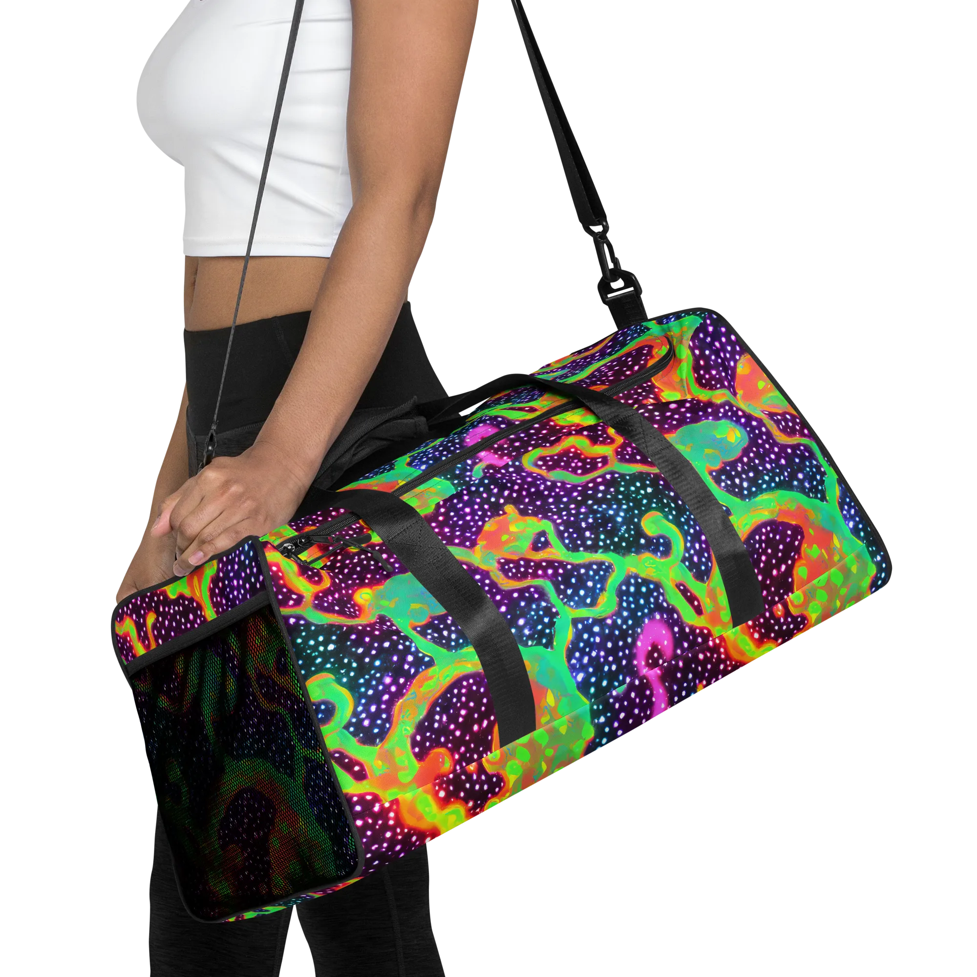 Luminous Lava on Duffle Bag — Front