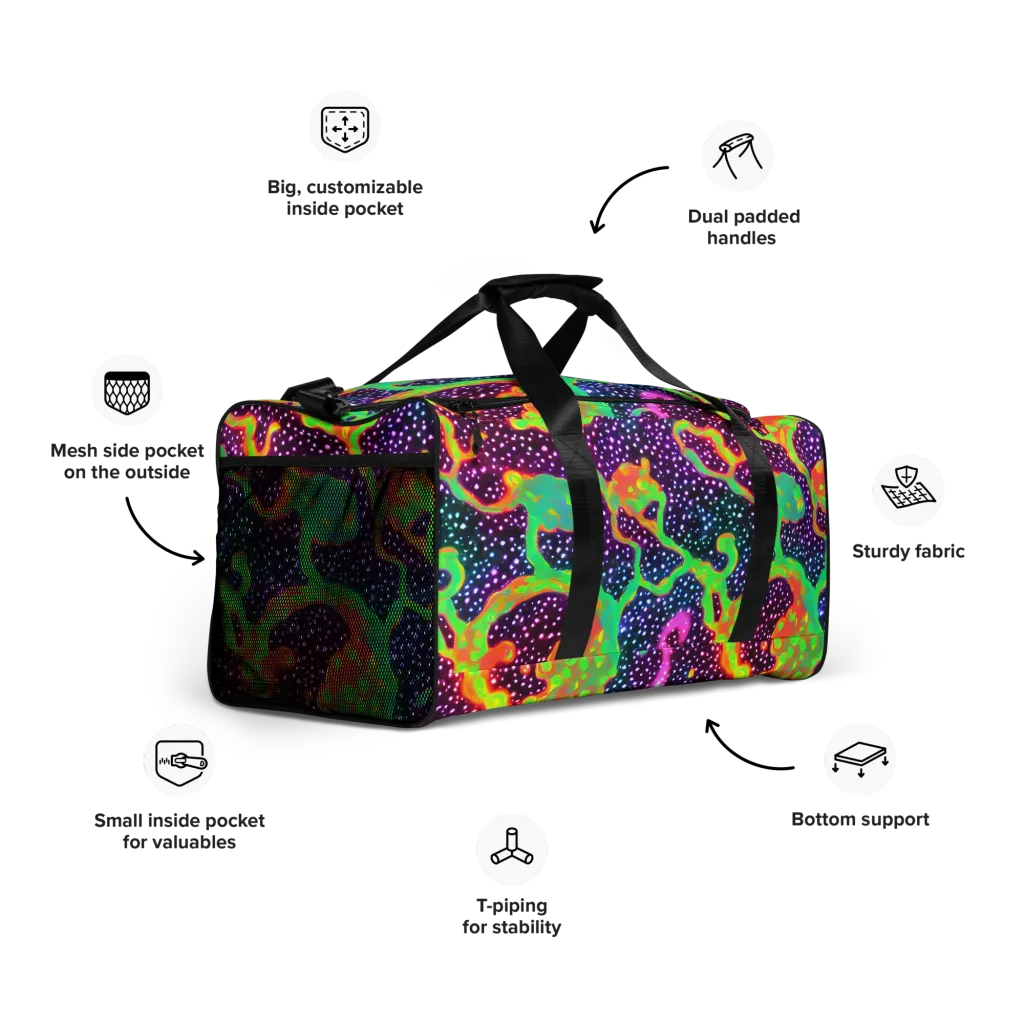 Luminous Lava on Duffle Bag — Right Front