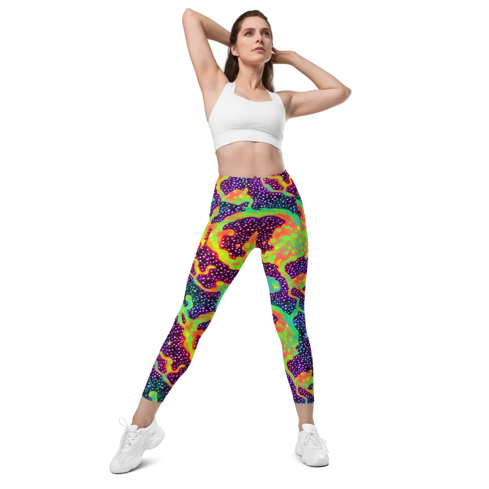 Luminous Lava on Leggings with Pockets — Front