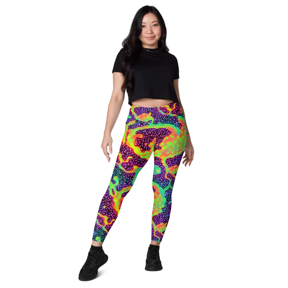 Luminous Lava on Leggings with Pockets — Front