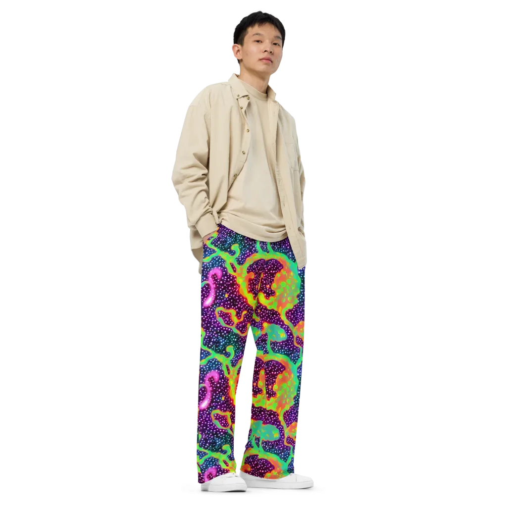Luminous Lava on Wide-Leg Pants — Right Front