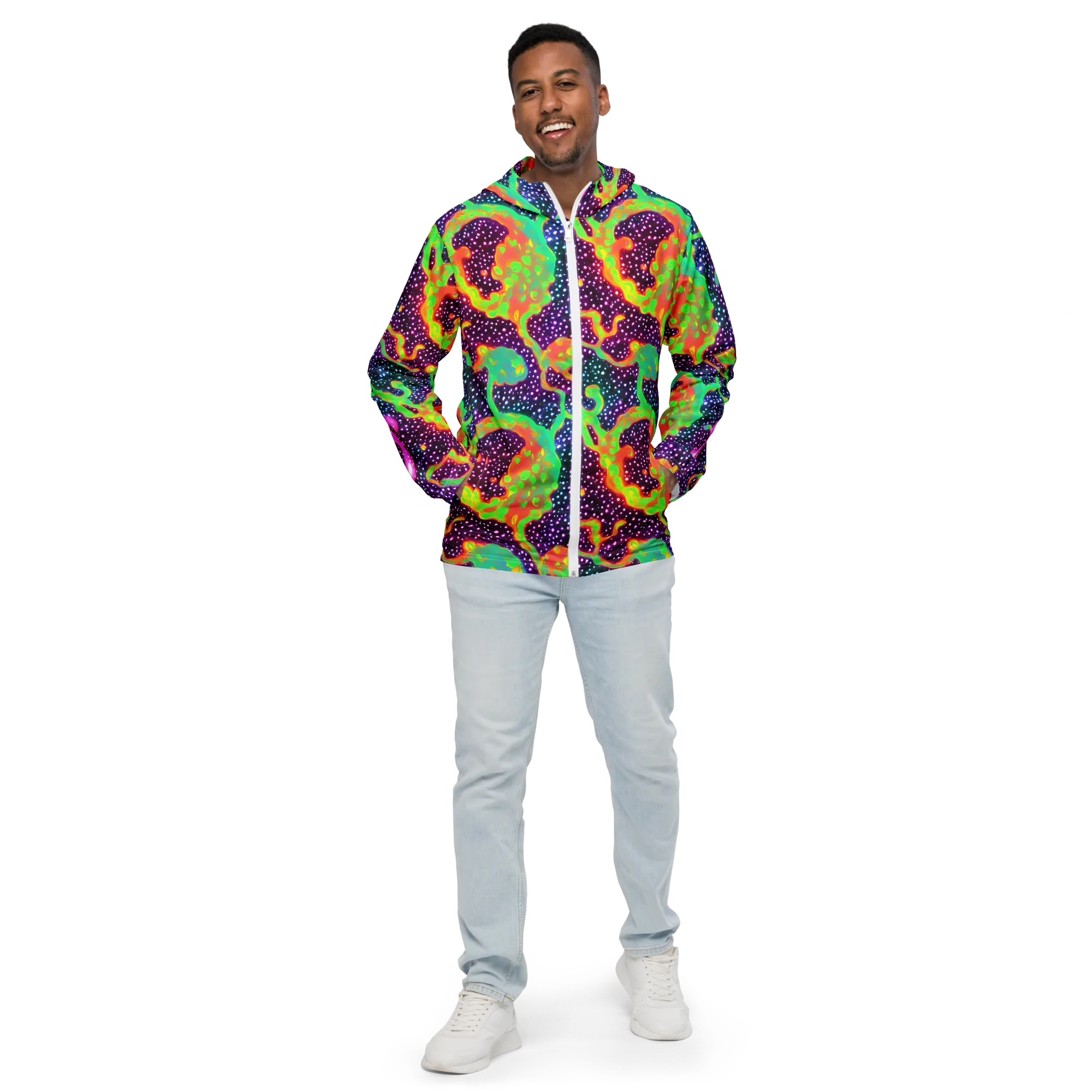 Luminous Lava on Men's Windbreaker — Front