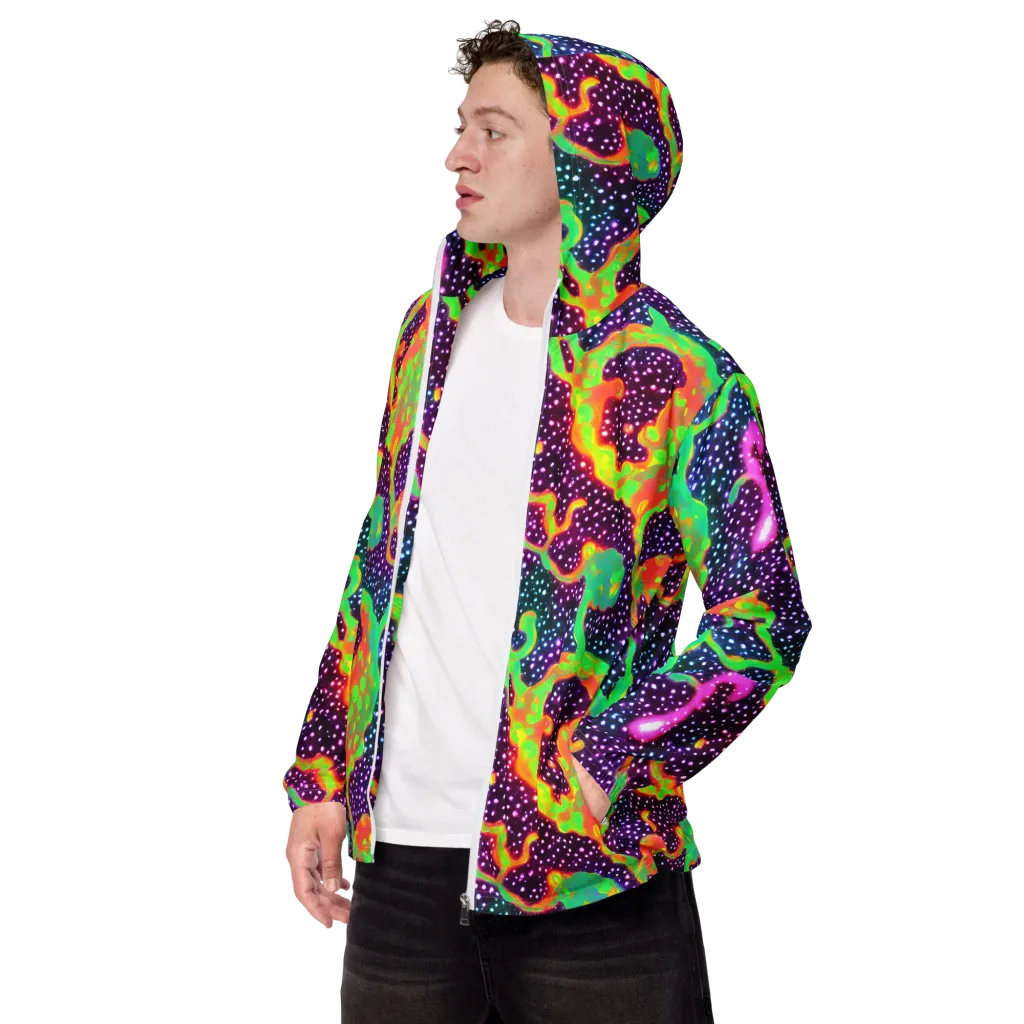 Luminous Lava on Men's Windbreaker — Left Front