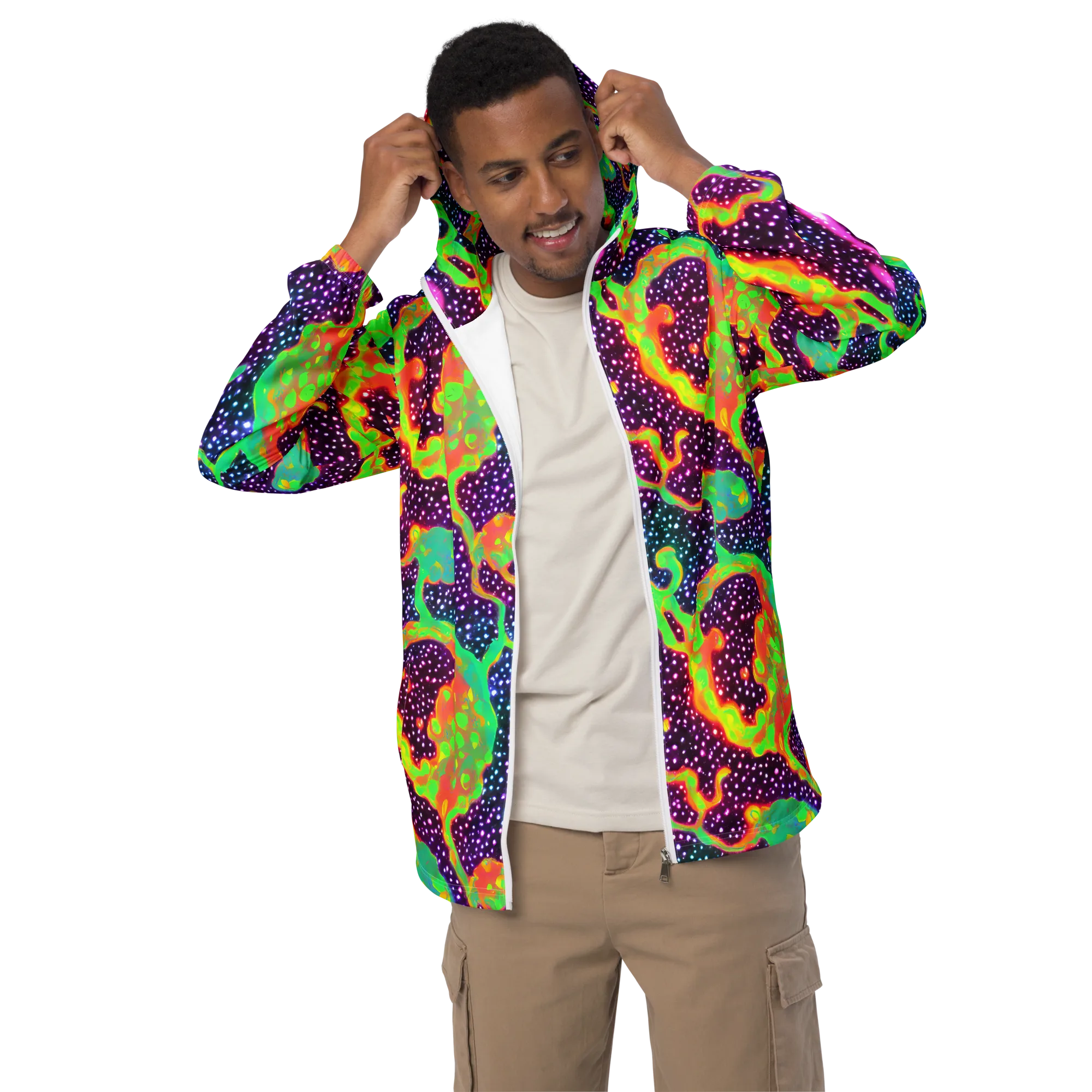Luminous Lava on Men's Windbreaker — Front