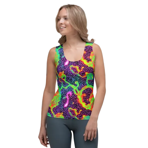 Luminous Lava on a Women's Tank Top