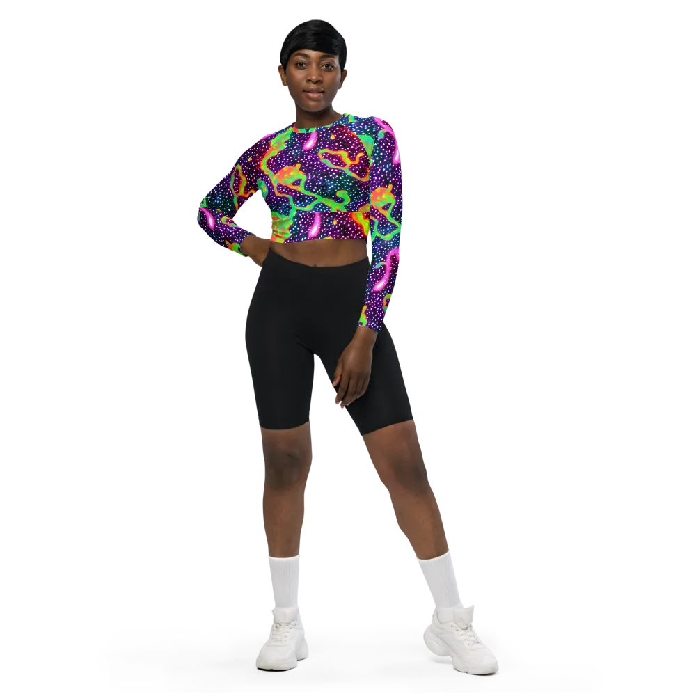 Luminous Lava on Long Sleeve Crop Top — Front