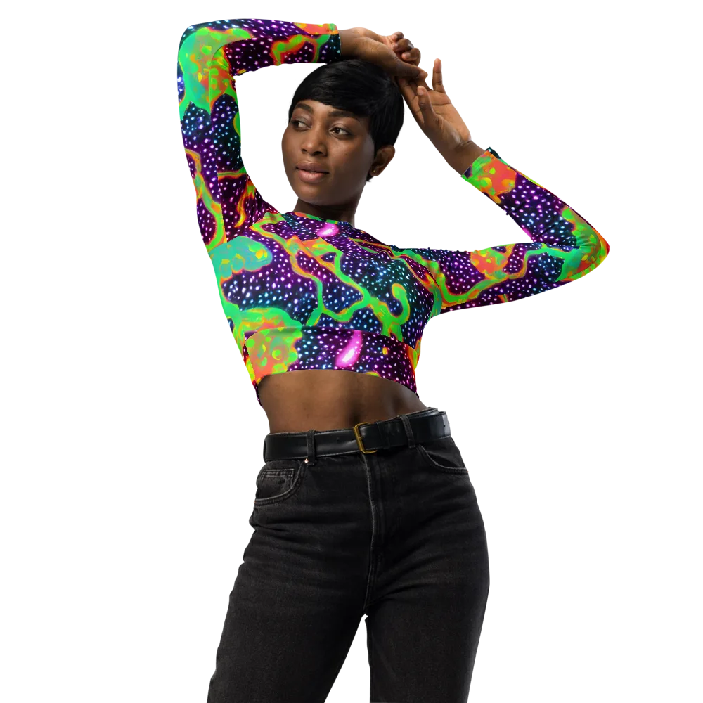 Luminous Lava on Long Sleeve Crop Top — Front