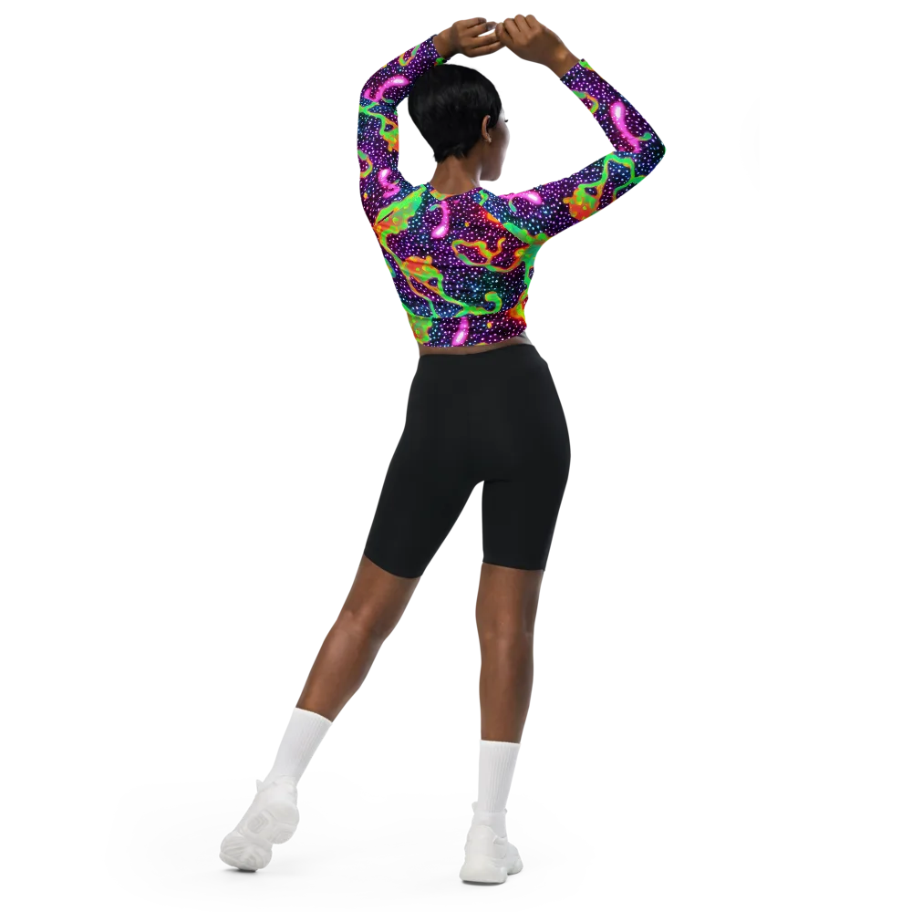 Luminous Lava on Long Sleeve Crop Top — Back