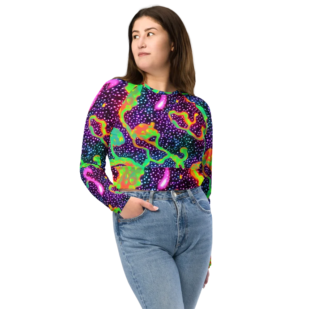 Luminous Lava on Long Sleeve Crop Top — Front