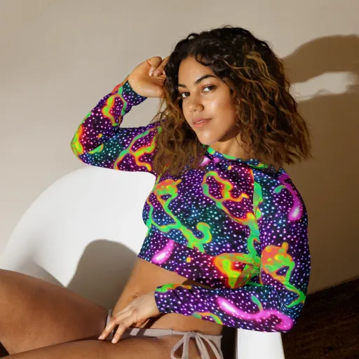 Luminous Lava on a Long Sleeve Crop Top