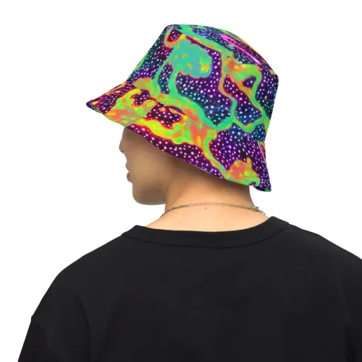Luminous Lava on a Reversible Bucket Hat