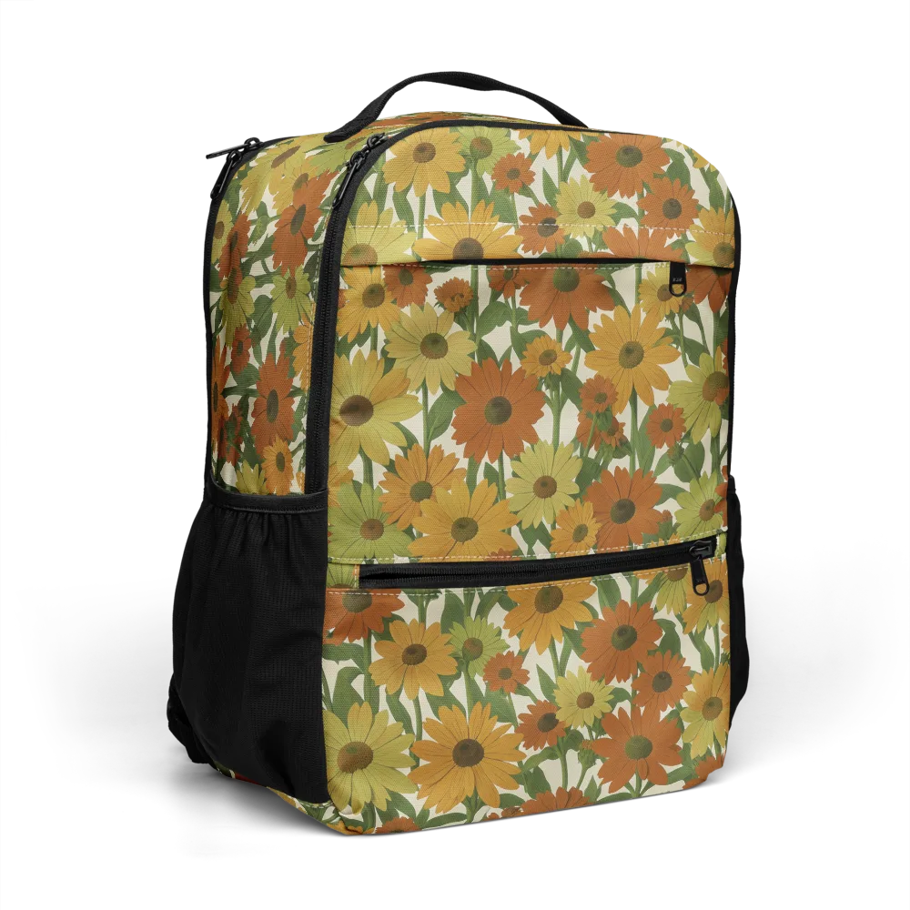 Autumn Sunflower Symphony on Utility Backpack — Right Front
