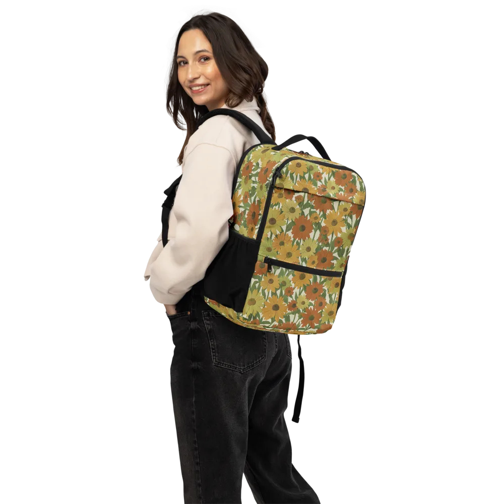Autumn Sunflower Symphony on Utility Backpack — Back
