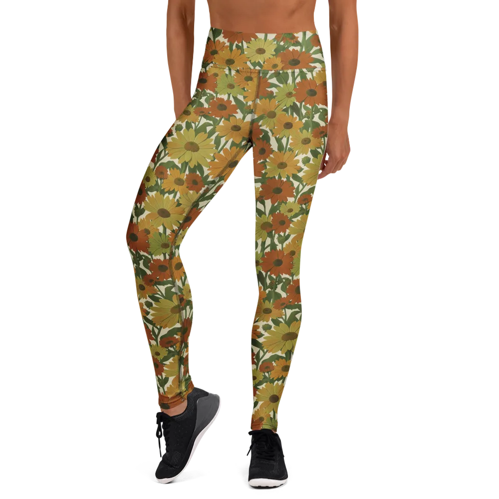 Autumn Sunflower Symphony on Yoga Leggings — Front