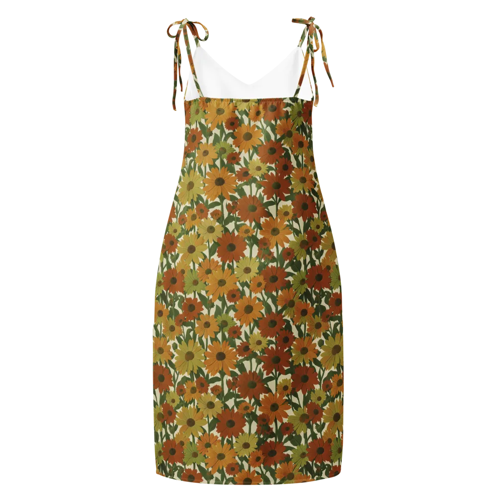 Autumn Sunflower Symphony on Slip Dress — Back