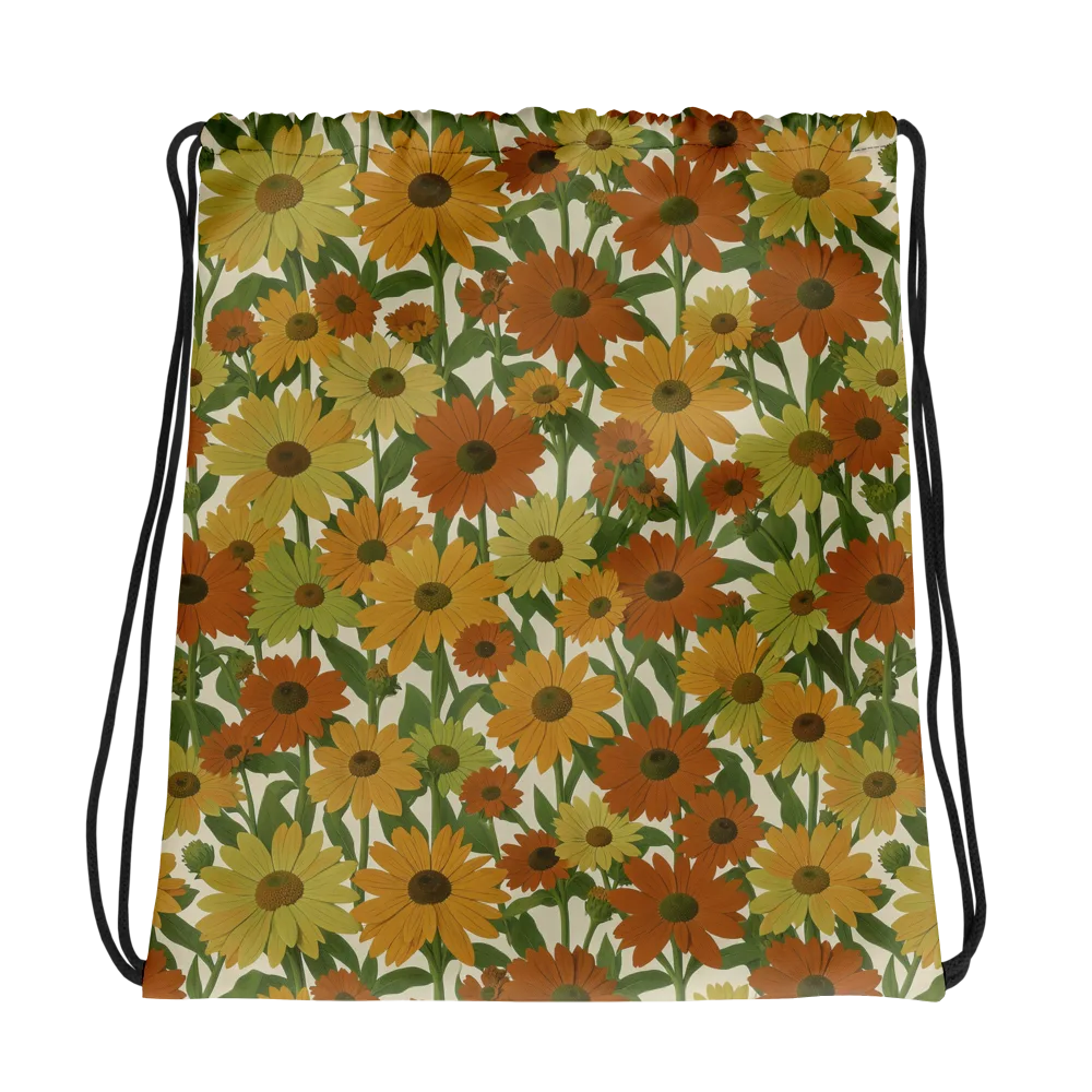 Autumn Sunflower Symphony on Drawstring Bag — Photo