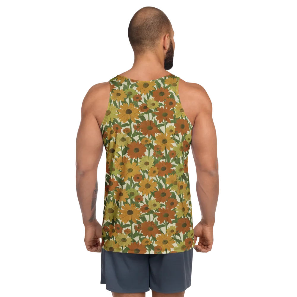 Autumn Sunflower Symphony on Men's Tank Top — Back